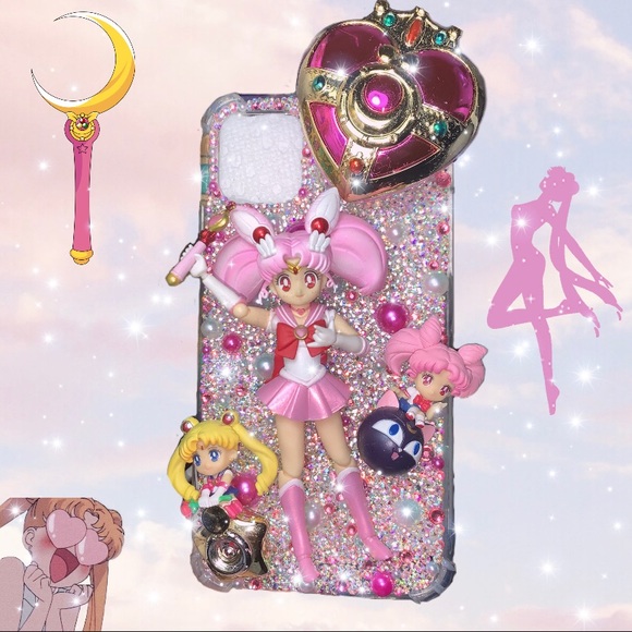 Custom made chibi moon/ sailor moon iPhone case